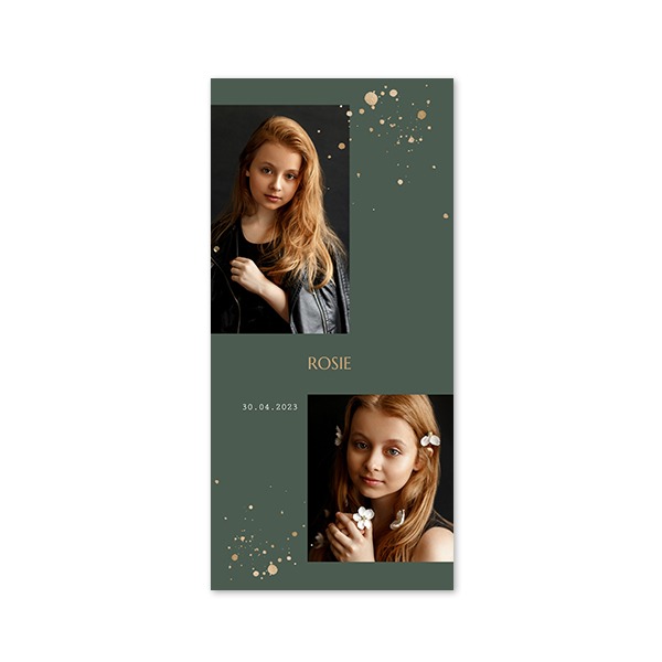 Faire-part 1 volet Pano portrait 9,3 x 19,6 cm