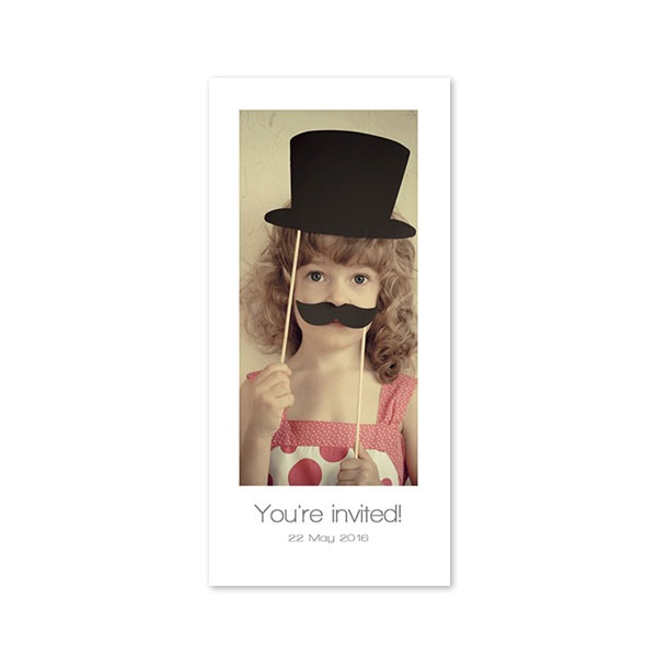 Faire-part 1 volet Pano portrait 9,3 x 19,6 cm
