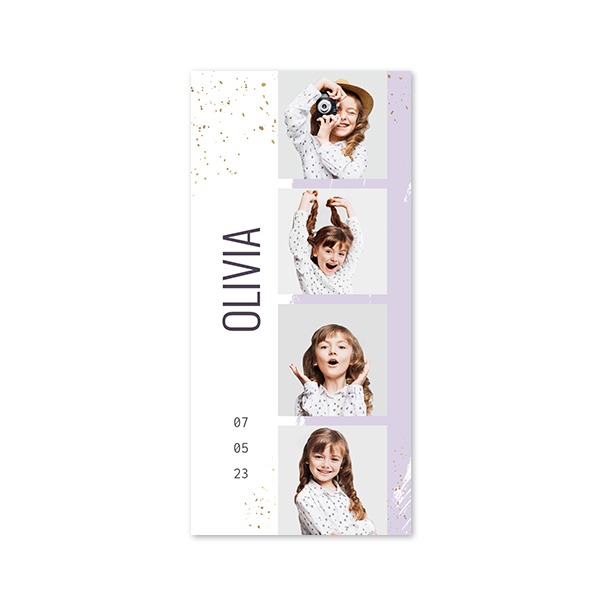 Faire-part 1 volet Pano portrait 9,3 x 19,6 cm