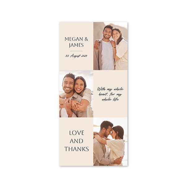 Faire-part 1 volet Pano portrait 9,3 x 19,6 cm