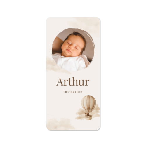 Faire-part 1 volet Pano portrait coins arrondis 9,3 x 19,6 cm Faire-part 1 volet Pano portrait coins arrondis 9,3 x 19,6 cm