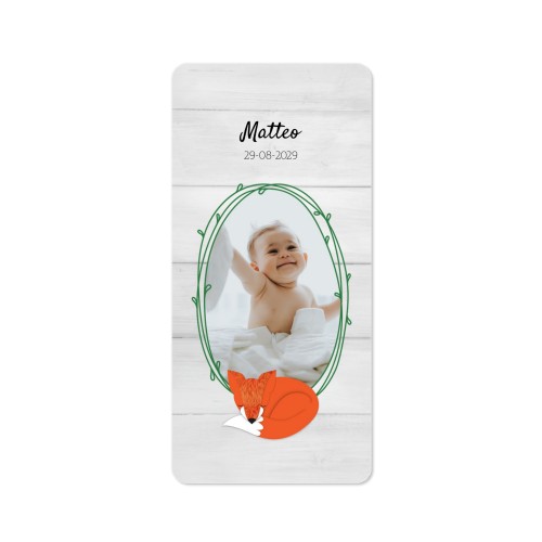 Faire-part 1 volet Pano portrait coins arrondis 9,3 x 19,6 cm