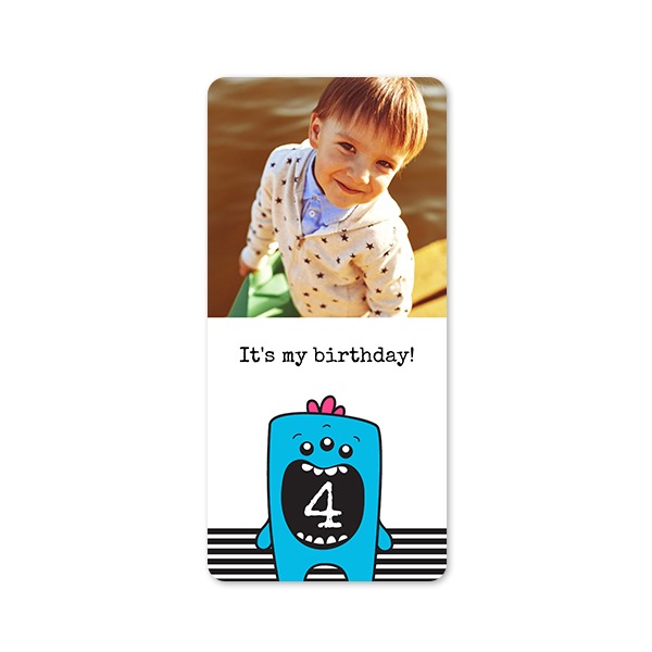 Single Card Panoramic Portrait rounded corners 9,3 x 19,6 cm