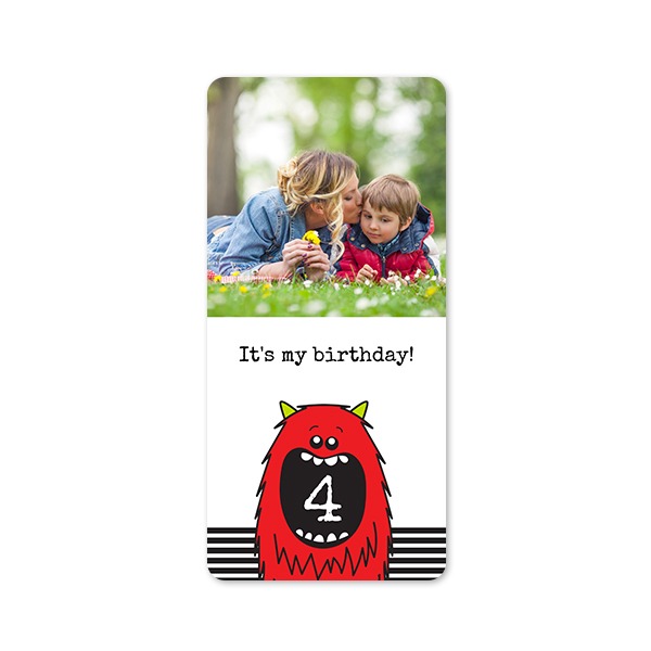 Single Card Panoramic Portrait rounded corners 9,3 x 19,6 cm