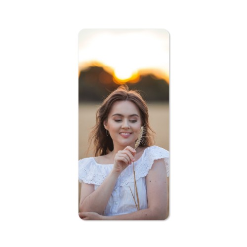 Faire-part 1 volet Pano portrait coins arrondis 9,3 x 19,6 cm