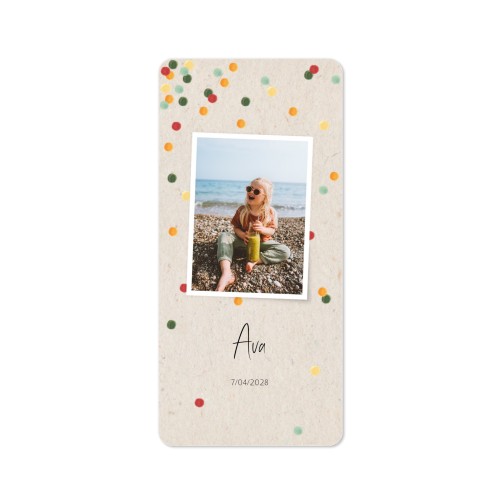 Faire-part 1 volet Pano portrait coins arrondis 9,3 x 19,6 cm