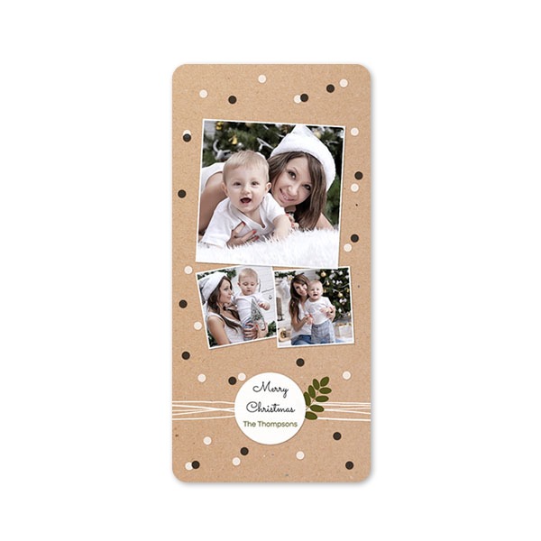 Faire-part 1 volet Pano portrait coins arrondis 9,3 x 19,6 cm