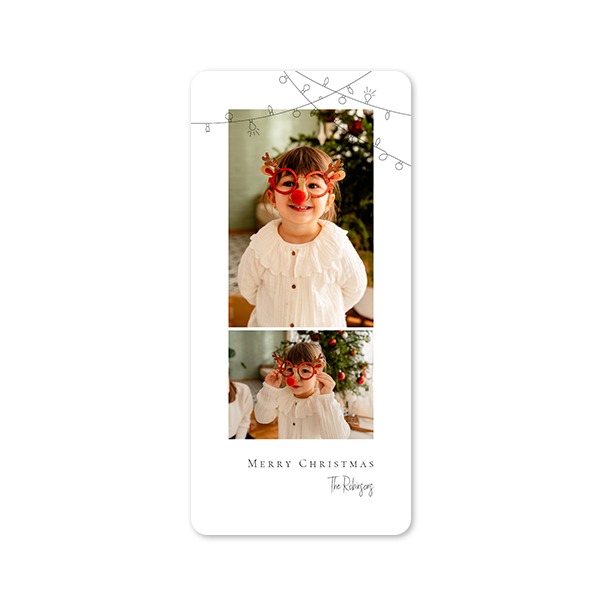 Faire-part 1 volet Pano portrait coins arrondis 9,3 x 19,6 cm