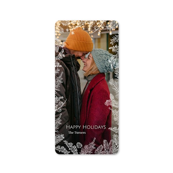 Faire-part 1 volet Pano portrait coins arrondis 9,3 x 19,6 cm