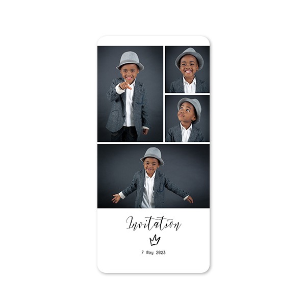 Enkle Fotokort Pano portræt runde hjørner 9,3 x 19,6 cm