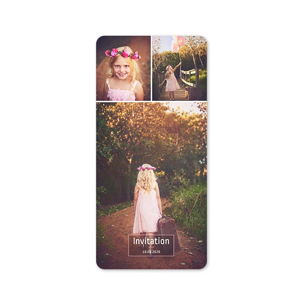 Grusskarte Panorama hochformat mit abgerundeten Ecken 9,3 x 19,6 cm