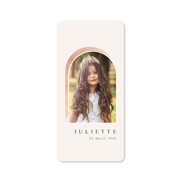 Faire-part 1 volet Pano portrait coins arrondis 9,3 x 19,6 cm