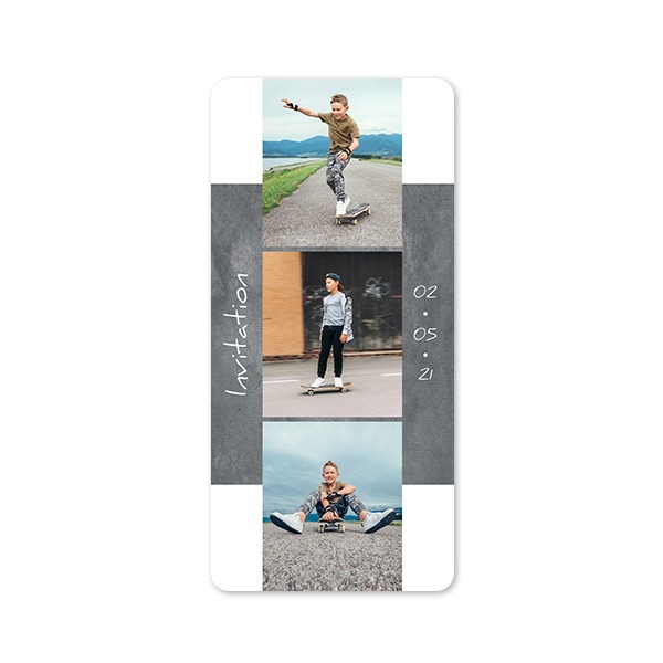 Enkle Fotokort Pano portræt runde hjørner 9,3 x 19,6 cm