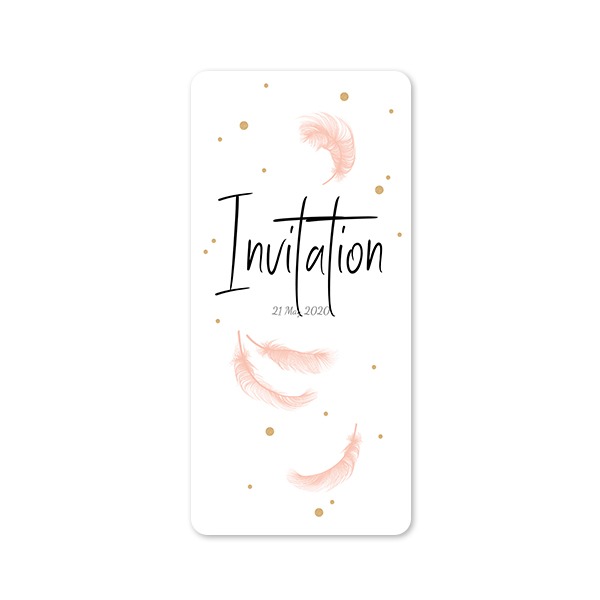 Faire-part 1 volet Pano portrait coins arrondis 9,3 x 19,6 cm