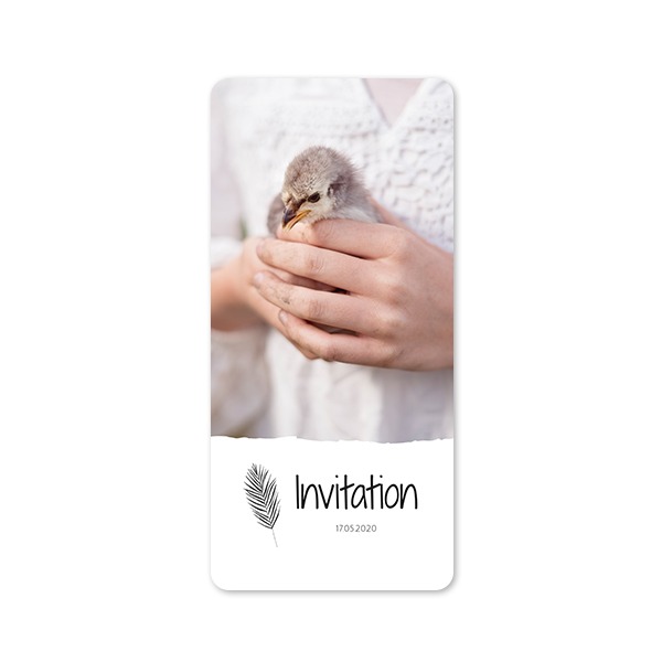 Faire-part 1 volet Pano portrait coins arrondis 9,3 x 19,6 cm Faire-part 1 volet Pano portrait coins arrondis 9,3 x 19,6 cm