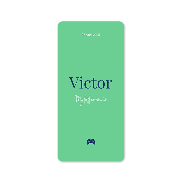 Faire-part 1 volet Pano portrait coins arrondis 9,3 x 19,6 cm