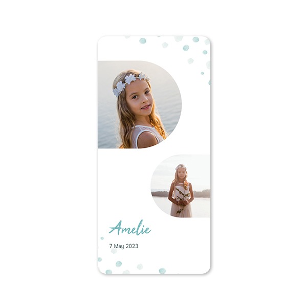 Faire-part 1 volet Pano portrait coins arrondis 9,3 x 19,6 cm