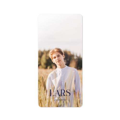 Faire-part 1 volet Pano portrait coins arrondis 9,3 x 19,6 cm