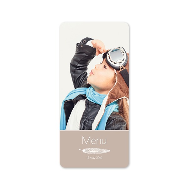 Faire-part 1 volet Pano portrait coins arrondis 9,3 x 19,6 cm Faire-part 1 volet Pano portrait coins arrondis 9,3 x 19,6 cm