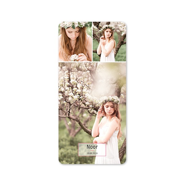 Enkle Fotokort Pano portræt runde hjørner 9,3 x 19,6 cm