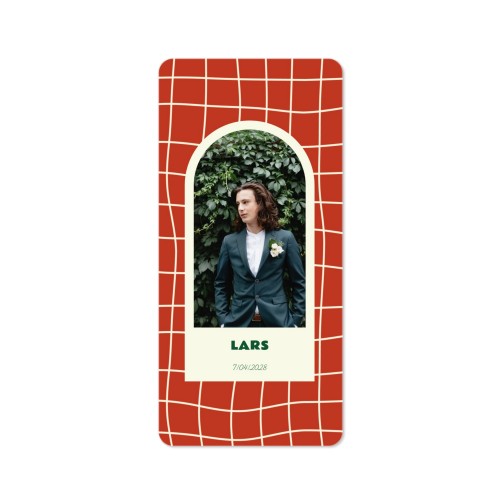 Faire-part 1 volet Pano portrait coins arrondis 9,3 x 19,6 cm