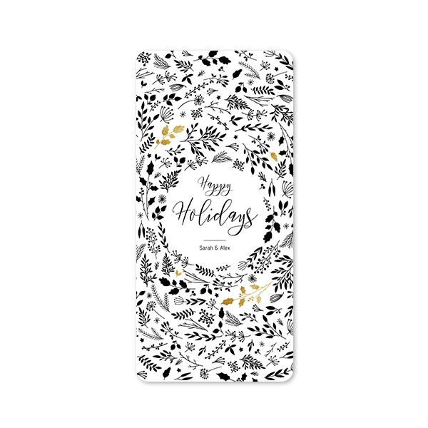 Faire-part 1 volet Pano portrait coins arrondis 9,3 x 19,6 cm