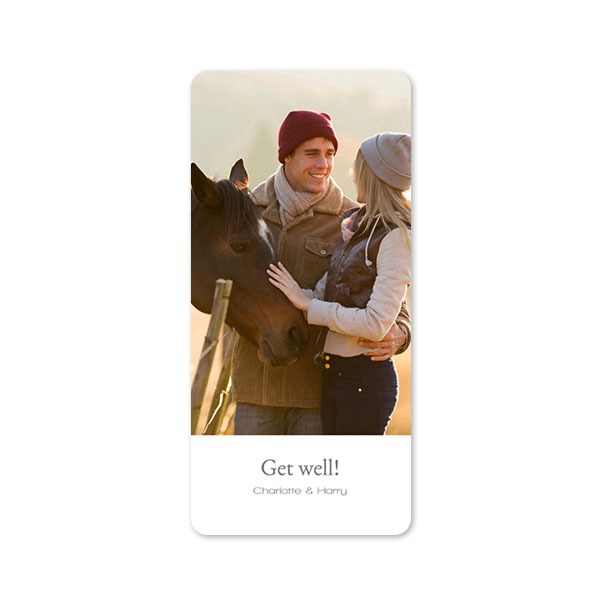 Faire-part 1 volet Pano portrait coins arrondis 9,3 x 19,6 cm