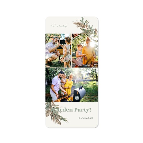 Faire-part 1 volet Pano portrait coins arrondis 9,3 x 19,6 cm