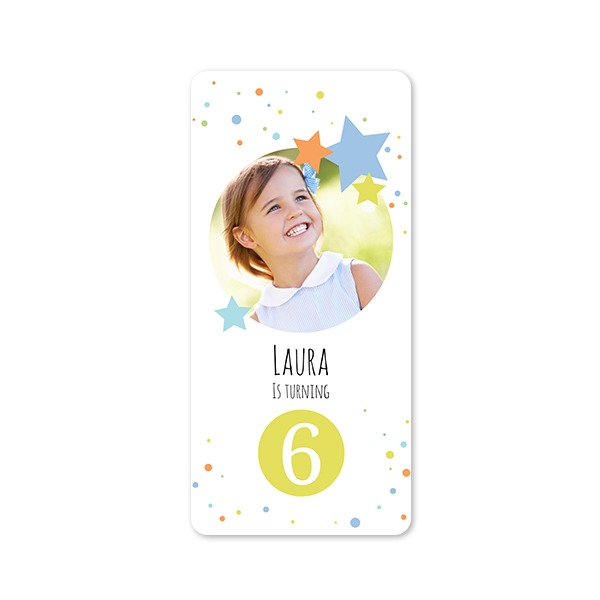 Faire-part 1 volet Pano portrait coins arrondis 9,3 x 19,6 cm