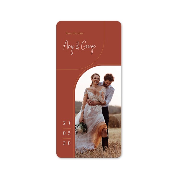 Single Card Panoramic Portrait rounded corners 9,3 x 19,6 cm