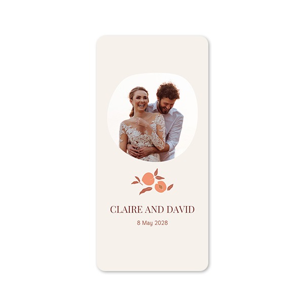 Faire-part 1 volet Pano portrait coins arrondis 9,3 x 19,6 cm