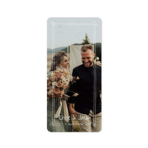 Faire-part 1 volet Pano portrait coins arrondis 9,3 x 19,6 cm