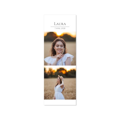 Faire-part Languette portrait 17,0 x 6,0 cm