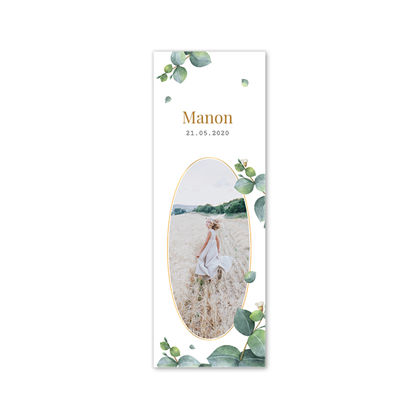 Faire-part Languette portrait 17,0 x 6,0 cm