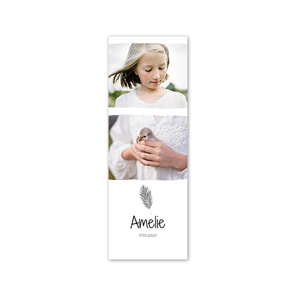 Faire-part Languette portrait 17,0 x 6,0 cm