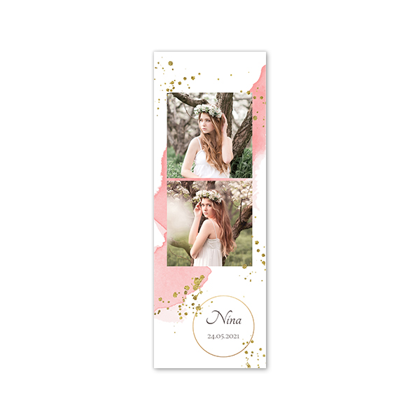 Faire-part Languette portrait 17,0 x 6,0 cm
