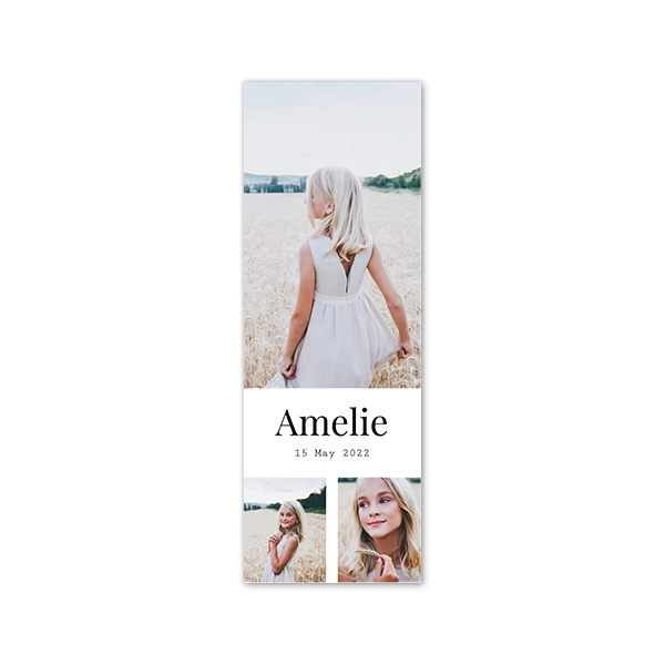 Faire-part Languette portrait 17,0 x 6,0 cm