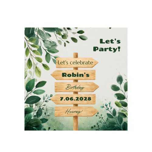 Faire-part 1 volet Carré 14,3 x 14,3 cm