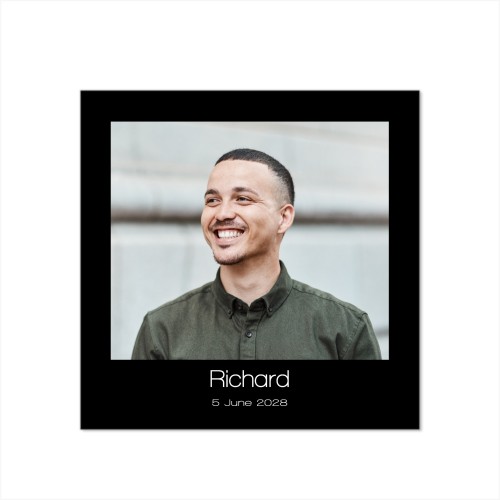 Faire-part 1 volet Carré 14,3 x 14,3 cm