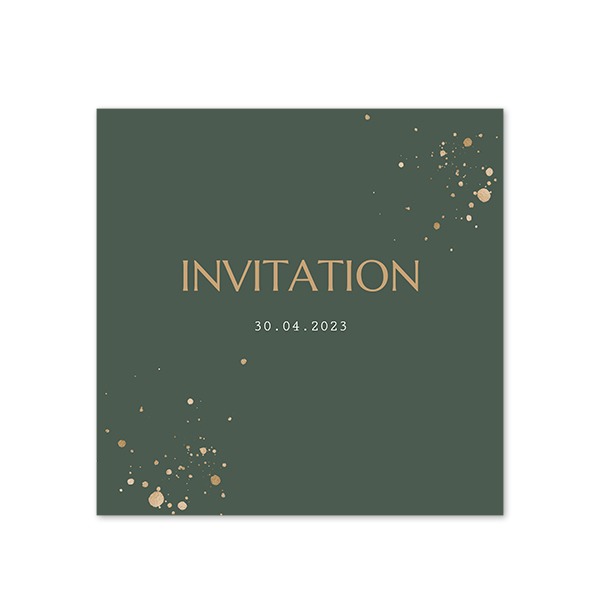 Faire-part 1 volet Carré 14,3 x 14,3 cm