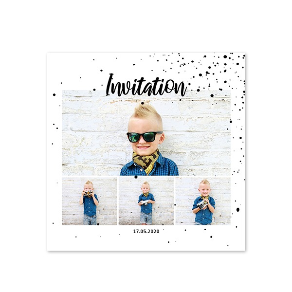 Faire-part 1 volet Carré 14,3 x 14,3 cm Faire-part 1 volet Carré 14,3 x 14,3 cm