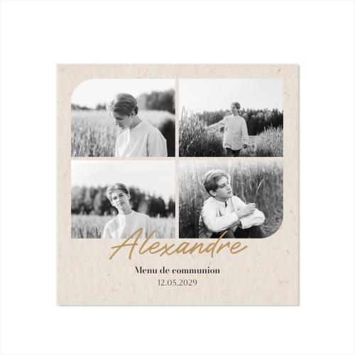 Faire-part 1 volet Carré 14,3 x 14,3 cm
