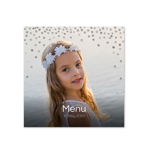 Faire-part 1 volet Carré 14,3 x 14,3 cm