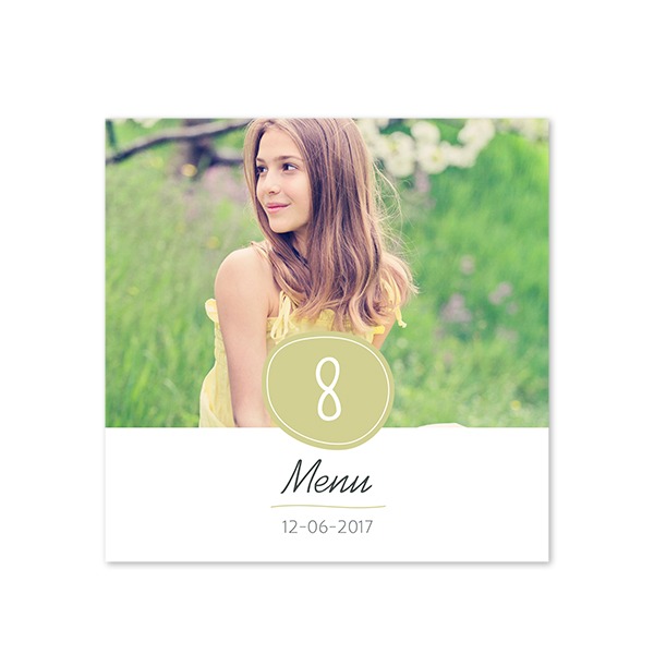 Faire-part 1 volet Carré 14,3 x 14,3 cm