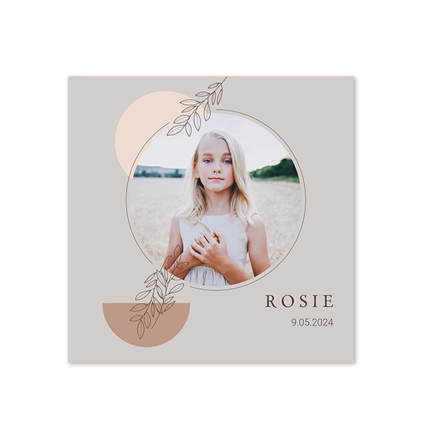 Faire-part 1 volet Carré 14,3 x 14,3 cm