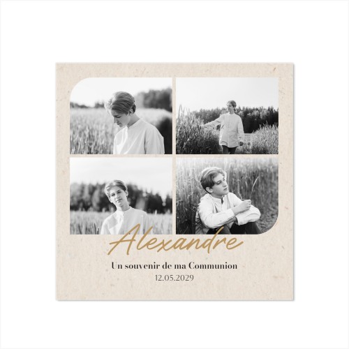 Faire-part 1 volet Carré 14,3 x 14,3 cm