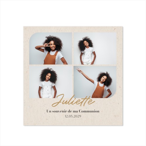 Faire-part 1 volet Carré 14,3 x 14,3 cm