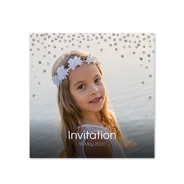 Faire-part 1 volet Carré 14,3 x 14,3 cm