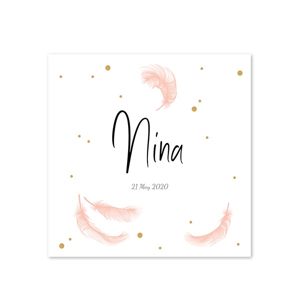 Faire-part 1 volet Carré 14,3 x 14,3 cm