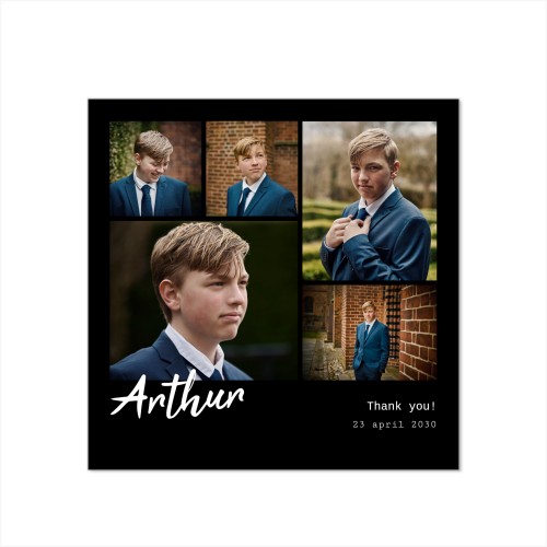 Faire-part 1 volet Carré 14,3 x 14,3 cm